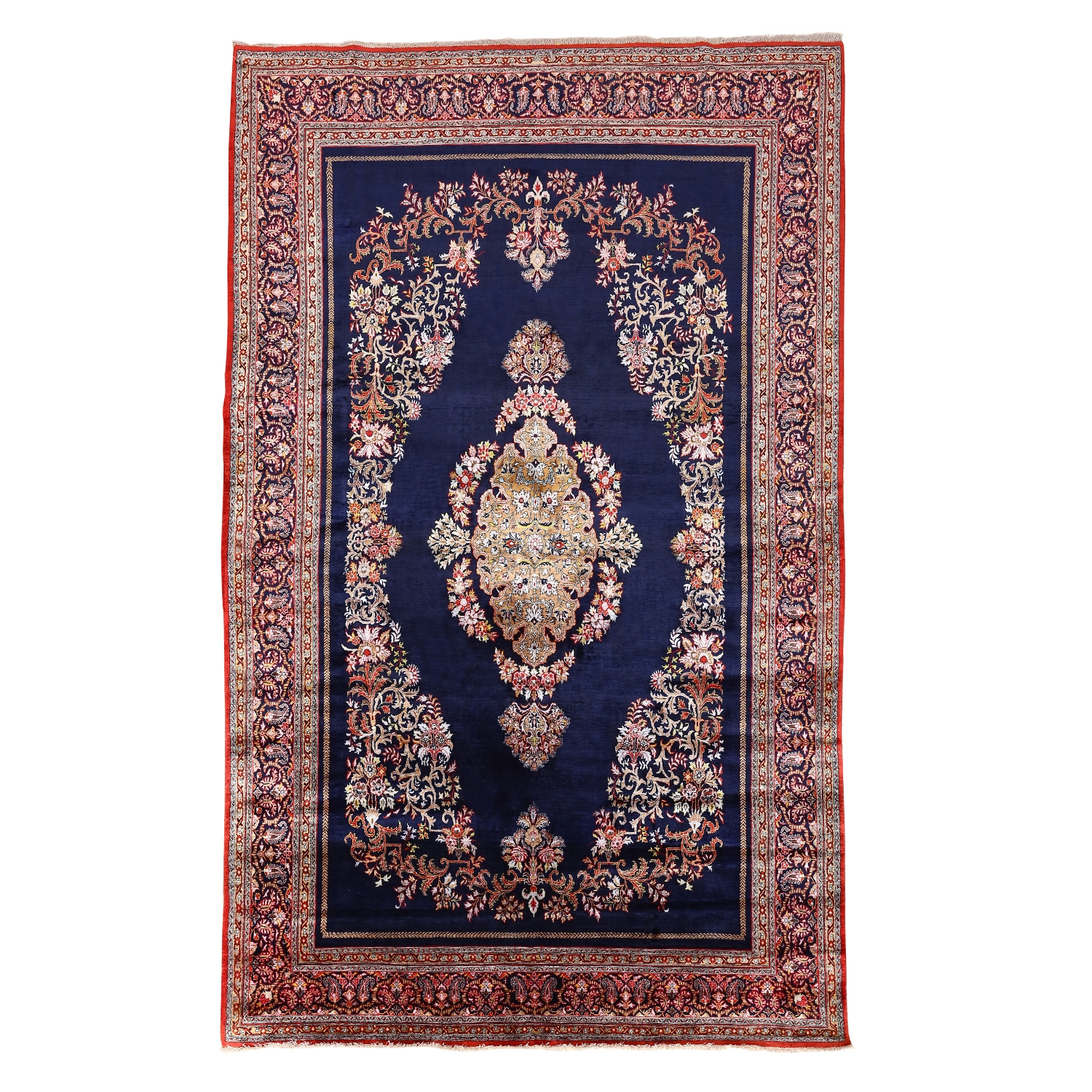Vintage Kashan silk-9'11 x 6'3-6048 - Damoka